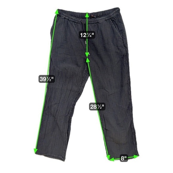 Quince Organic Cotton Gauze Straight Leg Pants Black Size Large - Picture 4 of 6